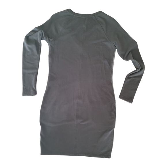 Athleta Gray Striped V-Neck Long Sleeve Sweater Dress Women's XS - Picture 5 of 10